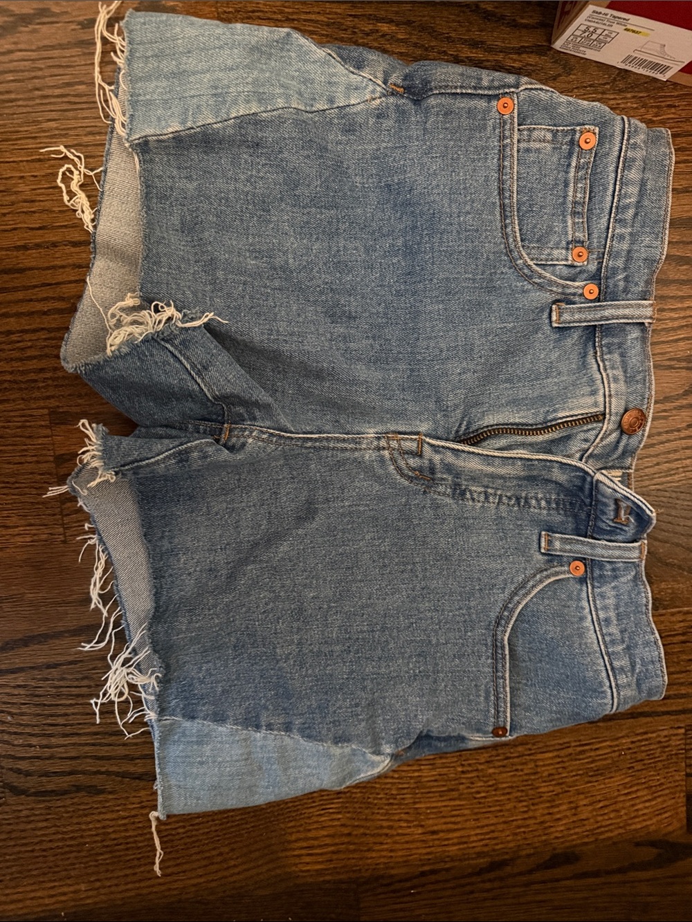 Madewell Light Blue Frayed Denim Cutoff Shorts